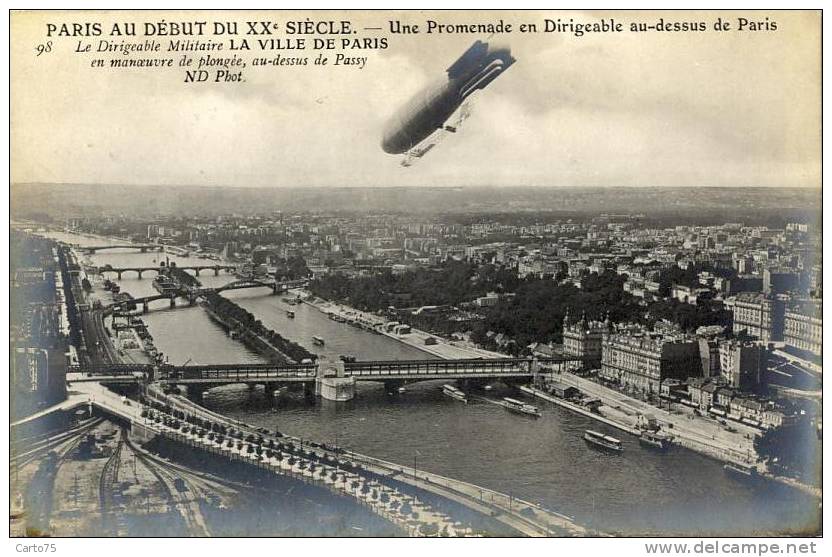 AVIATION - Dirigeable Militaire Ville De Paris - Airships