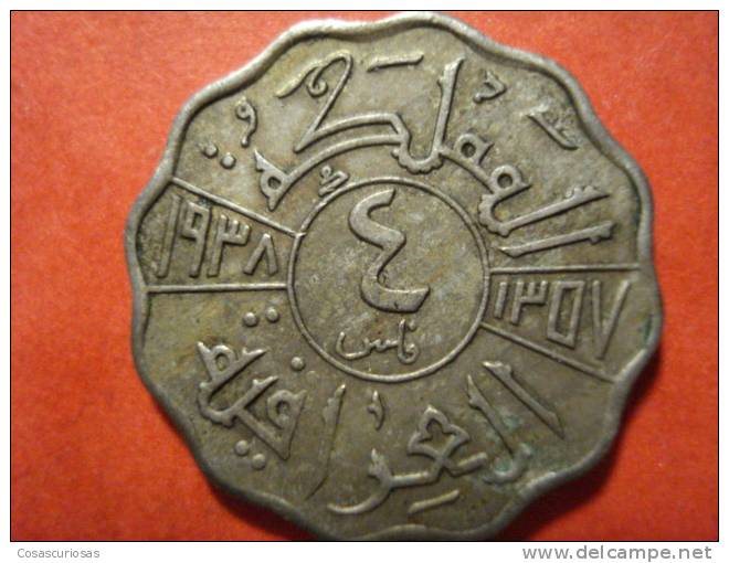 8926  IRAK IRAQ   4 FILS    AÑO / YEAR   1938 I  EBC+ / XF - Iraq