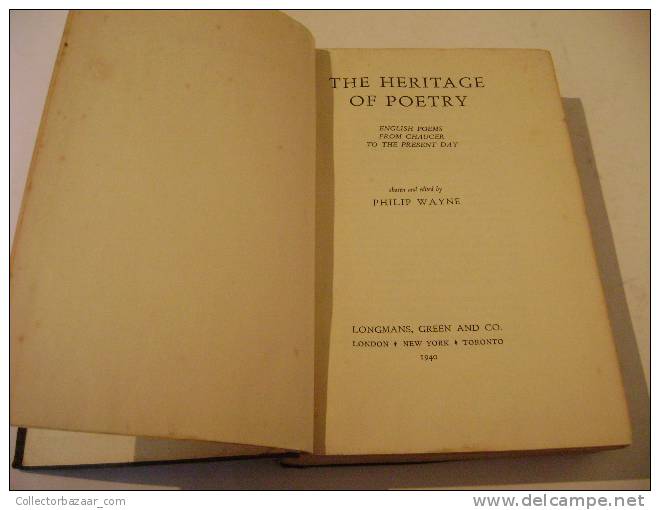 The Heritage Of Poetry. WAYNE Philip. - Poésie