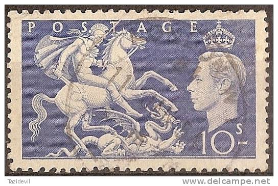 GREAT BRITAIN - 1951 10/- King George VI - St George And The Dragon. Scott 288. Fine Used - Usati