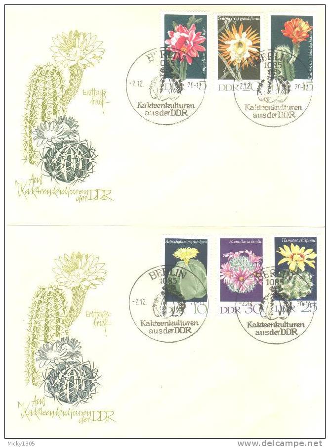 DDR / GDR -  Mi-Nr 1625/1630 FDC (q333)- - Cactusses