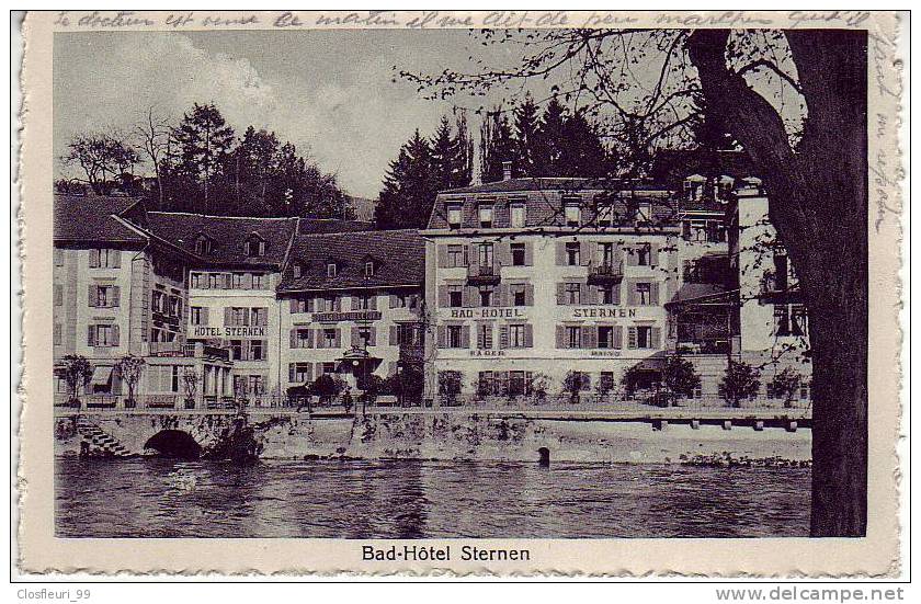 Baden / Bad-Hôtel Sternen. Schöne Private (und Rare) Karte Aus 1919 - Baden