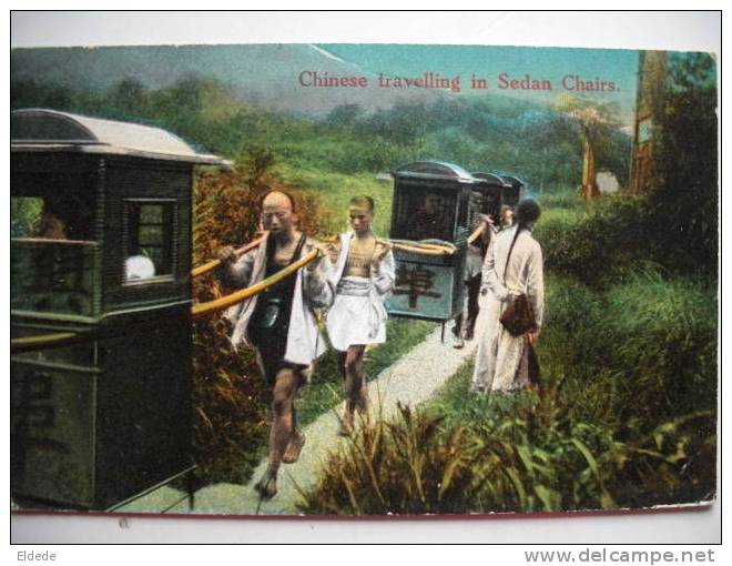 Chinese Travelling In Sedan Chair Chaise A Porteur - Chine