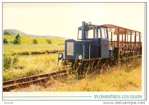 CARTE POSTALE DU PETIT TRAIN DE LA CÔTE D OR - NOTRE DAME D ETANG ET LE PETIT TRAIN - PLOMBIERE LES DIJON - Matériel