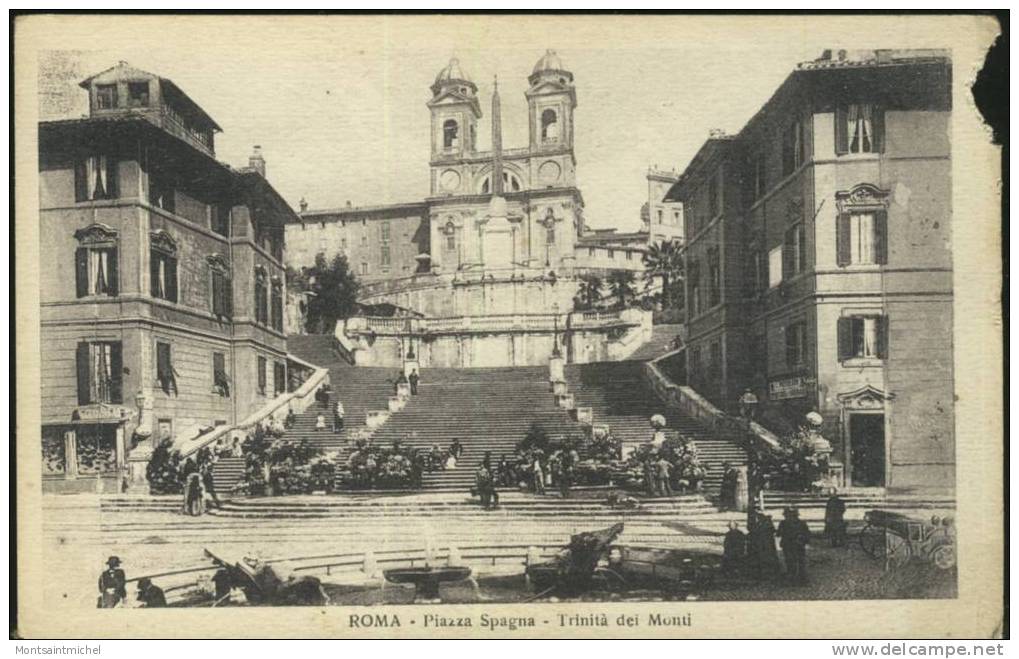 Roma. Italie. Rome. Piazza Spagna - Trinita Dei Monti. Plan Animé. - Plaatsen & Squares