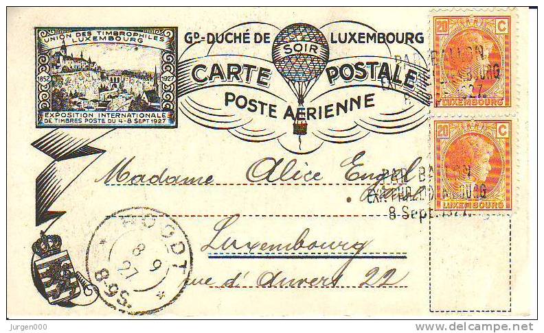 ´Par Ballon´ - Exposition Philatelique Luxembourg 8 Sept. 1927 (D102) - Lettres & Documents