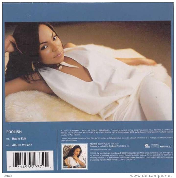 ASHANTI  FOOLISH    SINGLE  2  TITRES - Soul - R&B