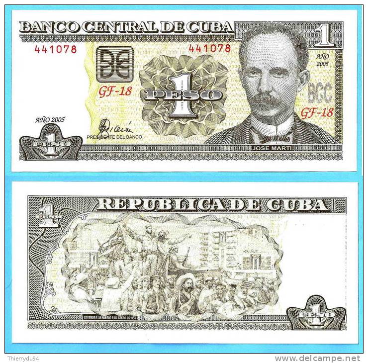 Cuba 1 Peso 2005 UNC Jose Marti Kuba Pesos Neuf Non Circulé. - Cuba