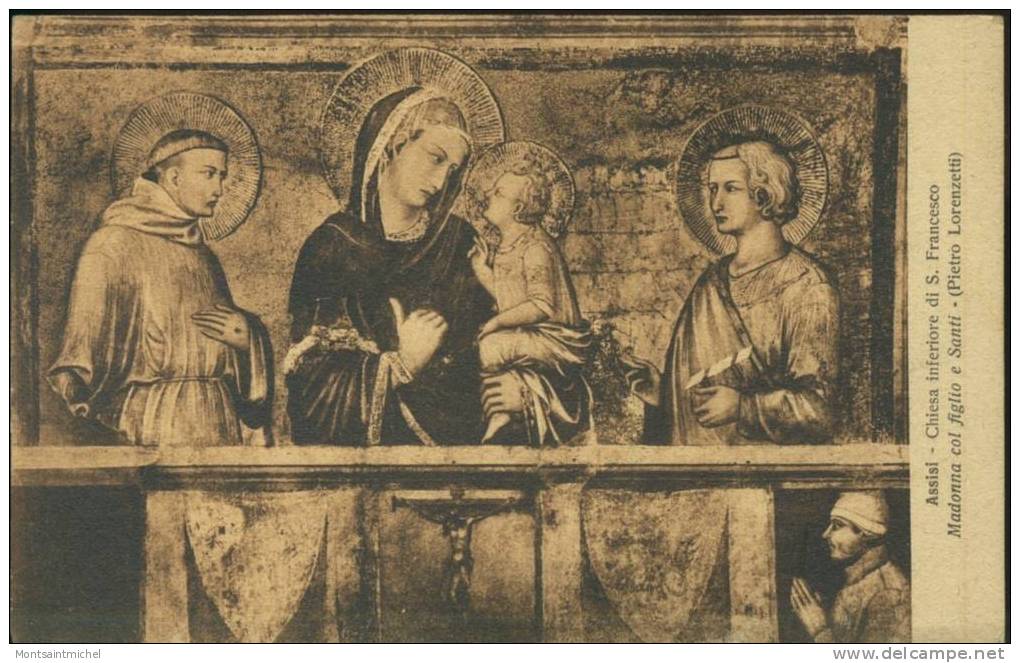 Assisi. Italie. Chiesa Inferiore Di S. Francesco. Madonna Col Figlio E Santi. (Pietro Lorenzetti) - Other & Unclassified