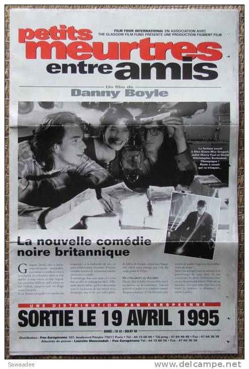 AFFICHETTE/SYNOPSIS FILM PETITS MEURTRES ENTRE AMIS DE DANNY BOYLE - Publicité Cinématographique