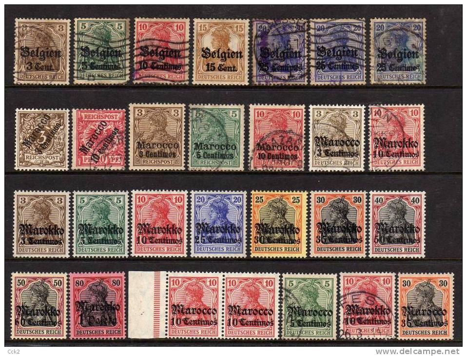 GERMANY Stamps 28 Germania Overprints Occupations - Other & Unclassified