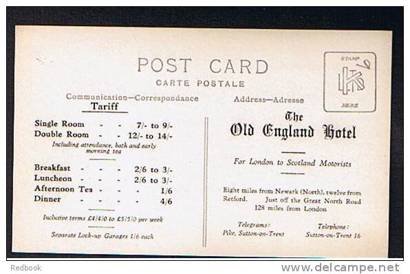 Real Photo Advertising Postcard The Old England Hotel Sutton-on-Trent Near Newark Nottingham Nottinghamshire - Ref B169 - Andere & Zonder Classificatie