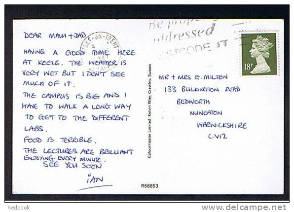 Postcard Written By Student Keele University Stoke-on-Trent Staffordshire - Ref B169 - Stoke-on-Trent