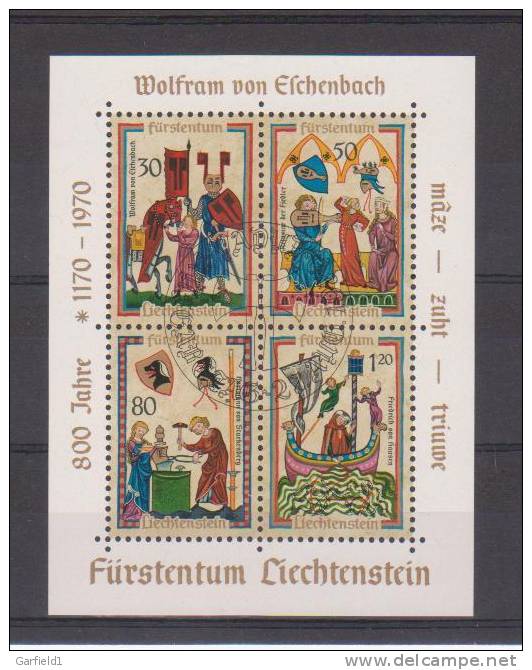 Liechtenstein -  Wolfram Von Eschenbach Block   Gestempelt - Used Stamps