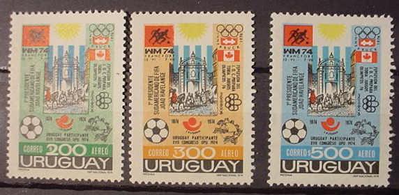 Uruguay MNH Stamps Innsbruck 1976 Winter Olympic Games Soccer World Cup Germany 1974 UPU Congress - Inverno1976: Innsbruck
