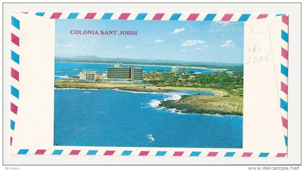 Espagne: Espana Filatelica, Lettre Avec Timbres Neufs, Don Quichotte Et Sancho, Moulin, Colonia Sant Jordi (08-1915) - Franking Machines (EMA)