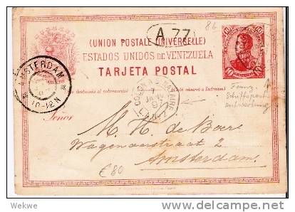 Ven038/ VENEZUELA - La Guayra 1897 Entwertet. Colon-Nazaire Ligne 2 - Venezuela