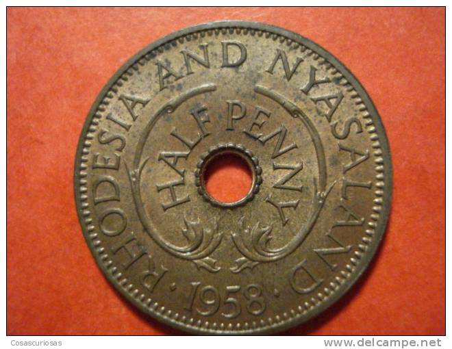 9024 RHOSESIA AND NYASALAND  HALF PENNY   JIRAFA   AÑO / YEAR  1958   UNC / SC PRECIOSA - Rhodesia