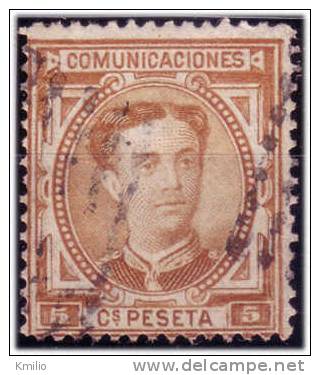 Edifil 174 Usado 1876 Alfonso XII 5 Cts Sepia Catálogo 3,5 Euros - Oblitérés