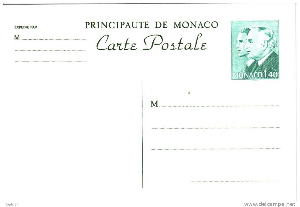 MONACO-ENTIER POSTAL LES PRINCES-1F40 - Enteros  Postales