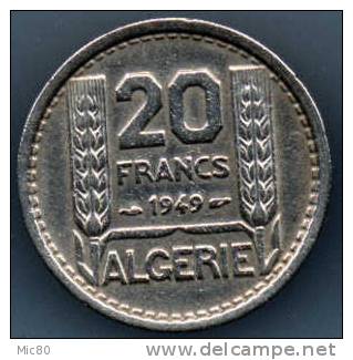 Algérie 20F Turin Cu-Ni 1949 Ttb+ - Algerije