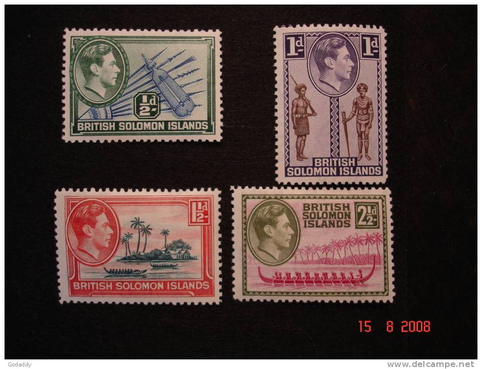 British Solomon Is.  1939  K. George VI    4 Values  MNH - Islas Salomón (...-1978)