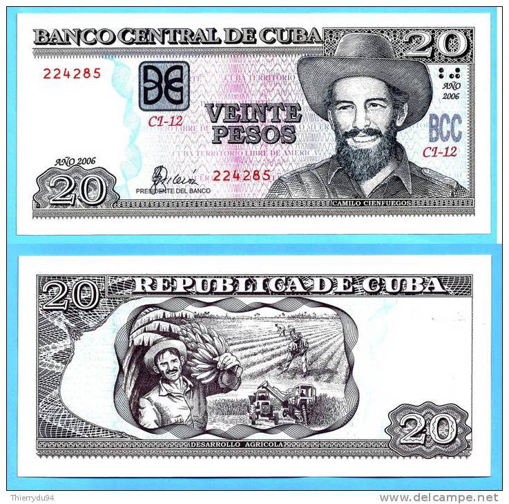 Cuba 20 Pesos 2006 UNC Peso Mint Centavo Cent Centavos - Cuba