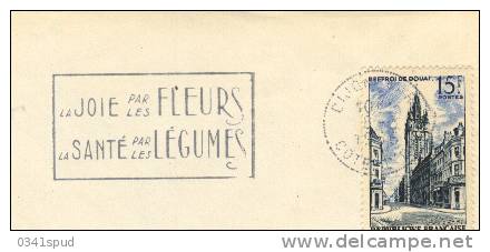 France  21 Cote D'Or 1956 Flamme Secap  Dijon Fleurs Legumes - Légumes
