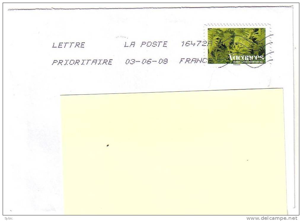 FRANCE - Vacances 2008 - Nouveauté 2008 Sur Lettre - Briefe U. Dokumente