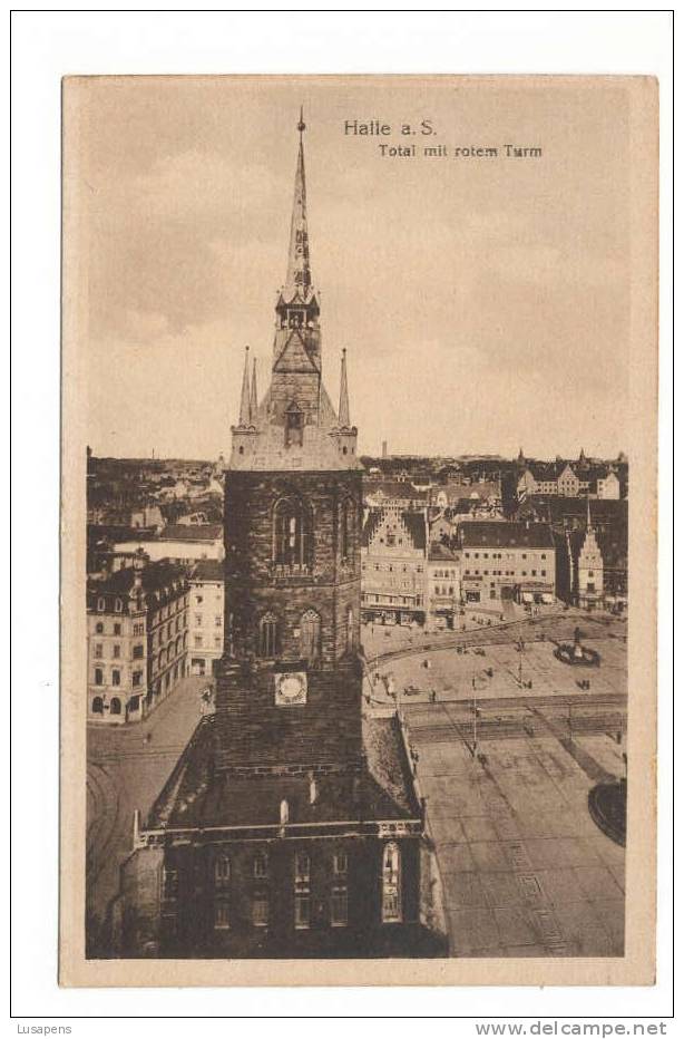OLD FOREIGN 0322 - GERMANY - Deutschland - Halle A.s. - Total Mit Rotem Turm - Halle (Saale)