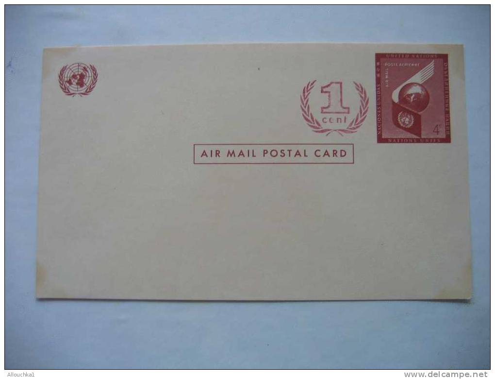 UNITED NATIONS N.Y. / NATIONS UNIES :ENTIER POSTAL NEUF ** 1 CT - Other & Unclassified