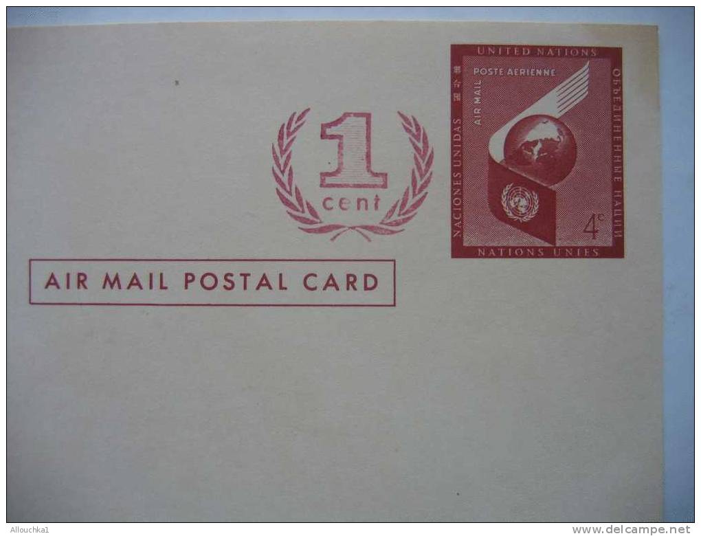 UNITED NATIONS N.Y. / NATIONS UNIES :ENTIER POSTAL NEUF ** 1 CT - Other & Unclassified