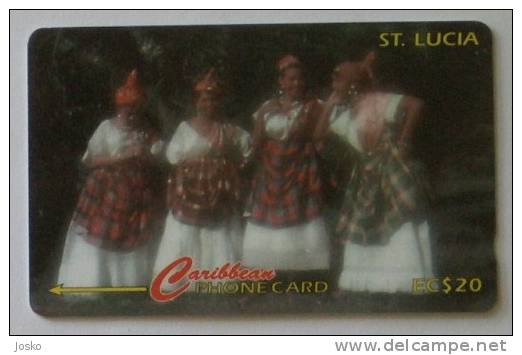 NATIONAL WEAR   ( St. Lucia  - Code 201CSLB ) ** Folk Costume - Folklore - Costumes - St. Lucia