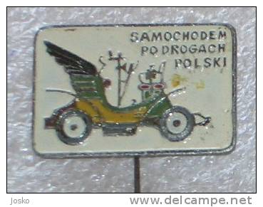 OLD CAR - Poland Old Rare Pin Badge Automobil Automobile Auto Voiture Carro Wagen Oldtimer Pologne Polen Polonia Polska - Autres & Non Classés