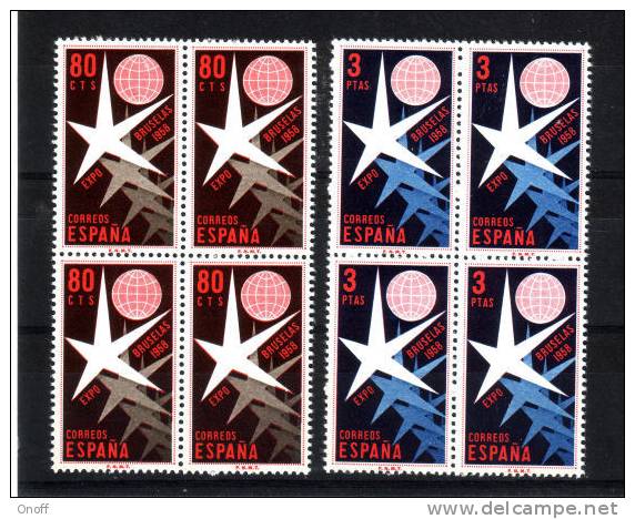 (A0067) Espagne 911/912 ** En Bloc De 4 - Unused Stamps