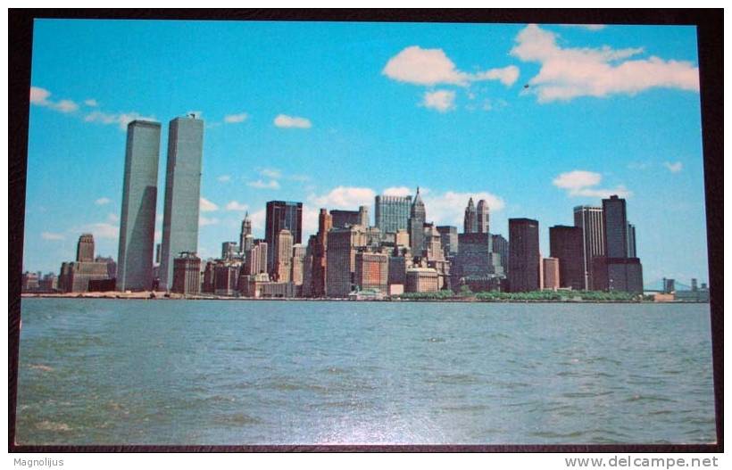 United States,Manhattan,World Trade Center,postcard - Long Island