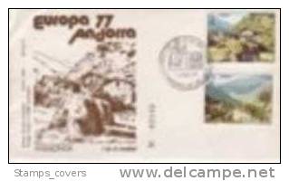 ANDORRA FDC MICHEL 107/08 €3.50 EUROPA 1977 - Lettres & Documents