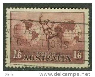 Australie 1934, Yv. A6, Mappemonde Worldmap Mercure Caduceus - Usados