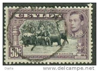 Ceylon Ceylan 1936, Yv. 247, éléphant Elephant - Elefantes