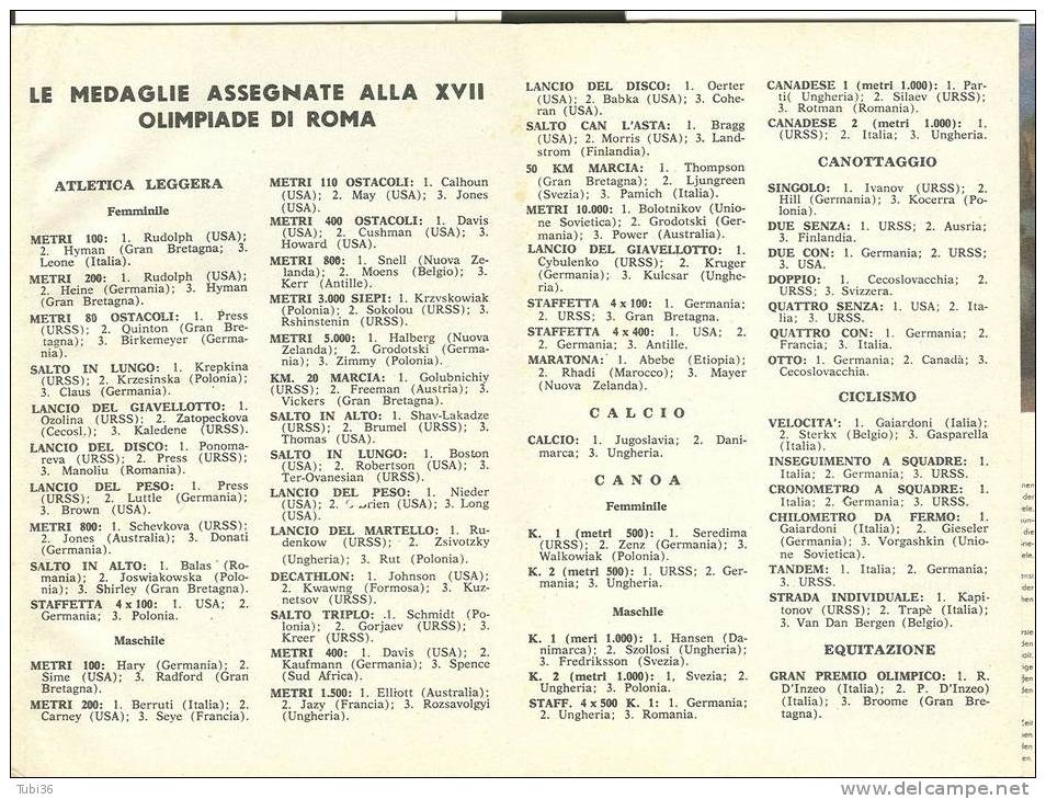 ROMA OLIMPIADE MCMLX -MINI -FOLDER CON INSERTO DEL LE MEDAGLIE ASSEGNATE ALLE OLIMPIADE DI ROMA. 1960. - Books