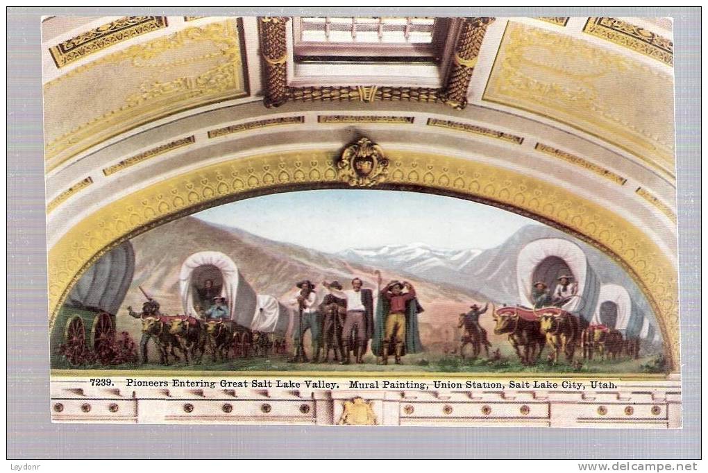 Pioneers Entering Great Salt Lake Valley, Mural Painting, Union Station, Salt Lake City, Utah - Salt Lake City