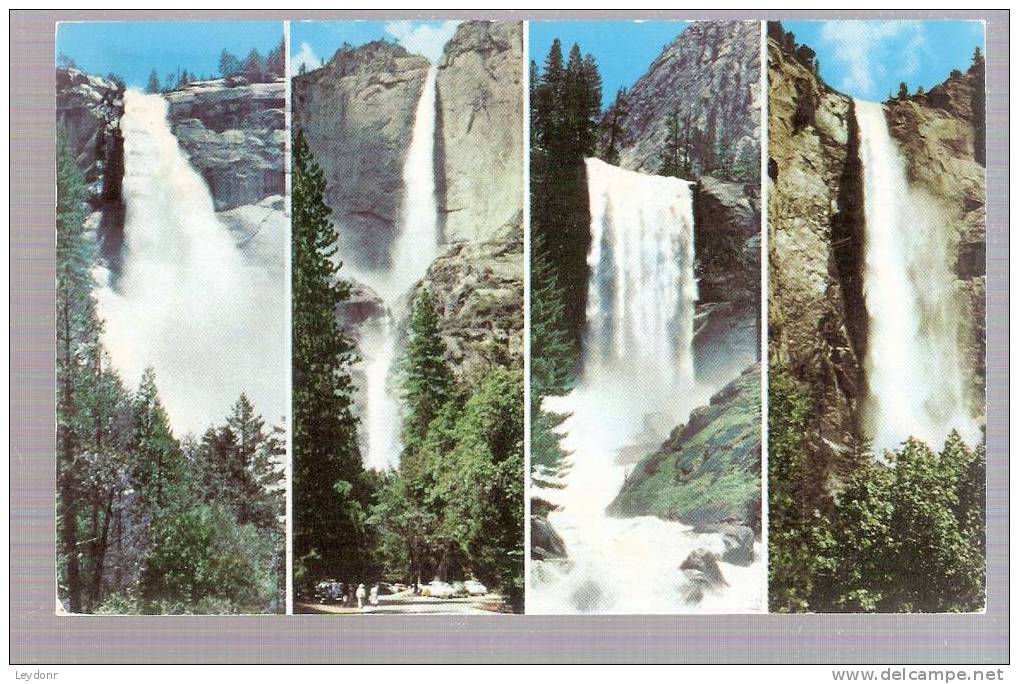 Yosemite National Park, California, The Four Falls - Nevada, Yosemite, Vernal And Bridal Veil - USA National Parks