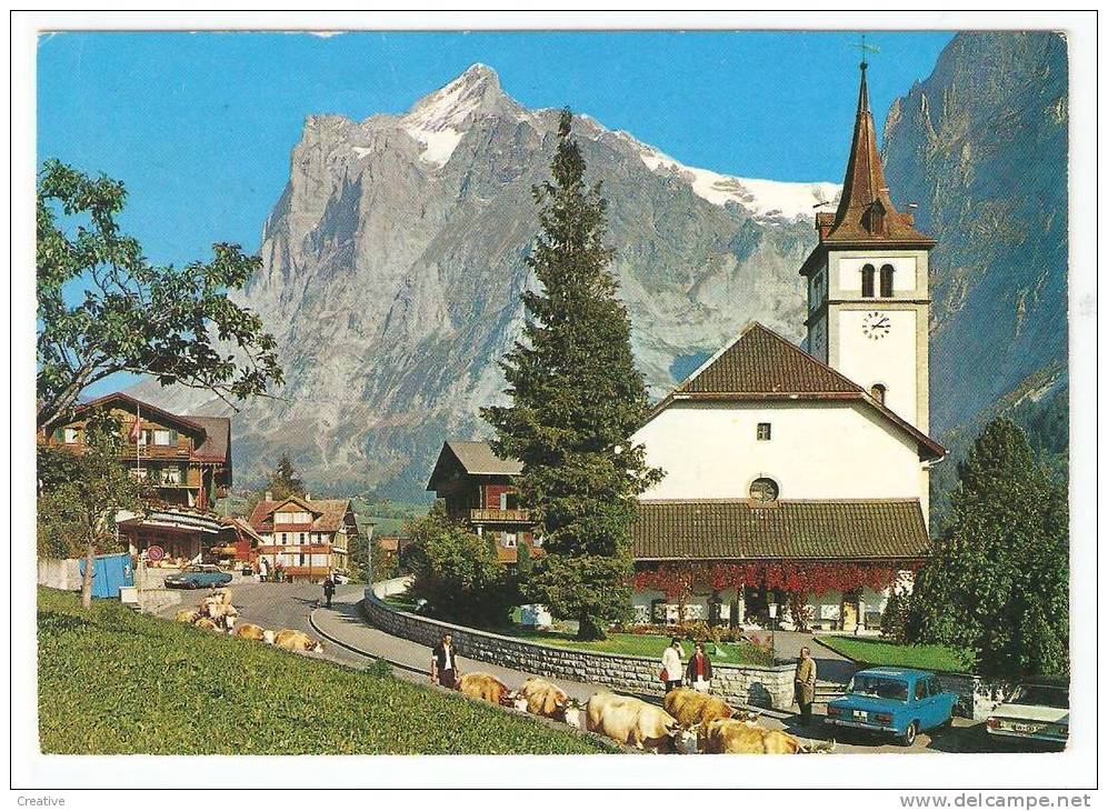 Kirche Von GRINDELWALD Mit Wetterhorn,Berner Oberland  SUISSE-SCHWEIZ-SWITZERLAND. - Grindelwald