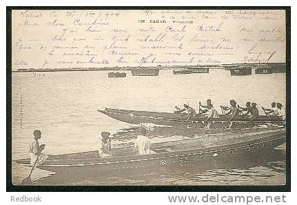 1904 Postcard Ex France Colony Piroguiers Dakar Senegal To London - Ref 171 - Senegal