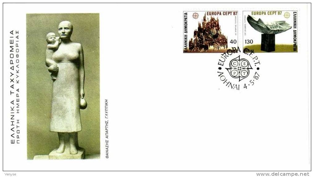 FDC GRECE EUROPA ¤ Architecture Moderne ¤ 1987 - 1987