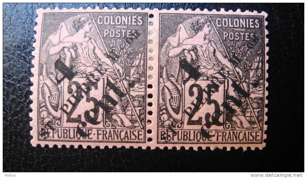 ST PIERRE & M. (*)  1891   N°42 - En Paire - Gomme & Trace Charnière / Gum & Hunge Mark - Unused Stamps