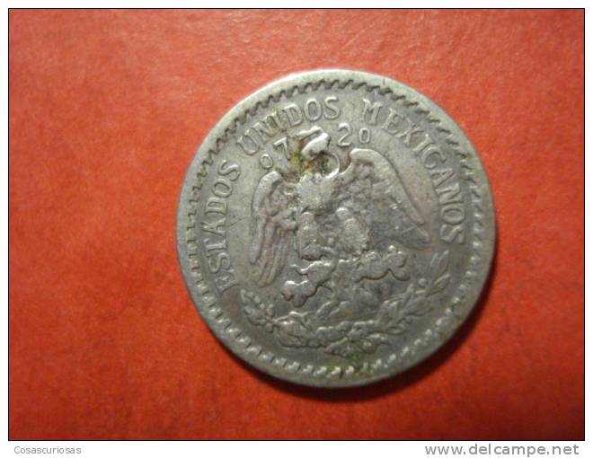 9130 MEXICO   10 CTVOS  SILVER COIN PLATA   VERY RARE   AÑO / YEAR  1925/15   BC+/ FINE+ - Mexiko