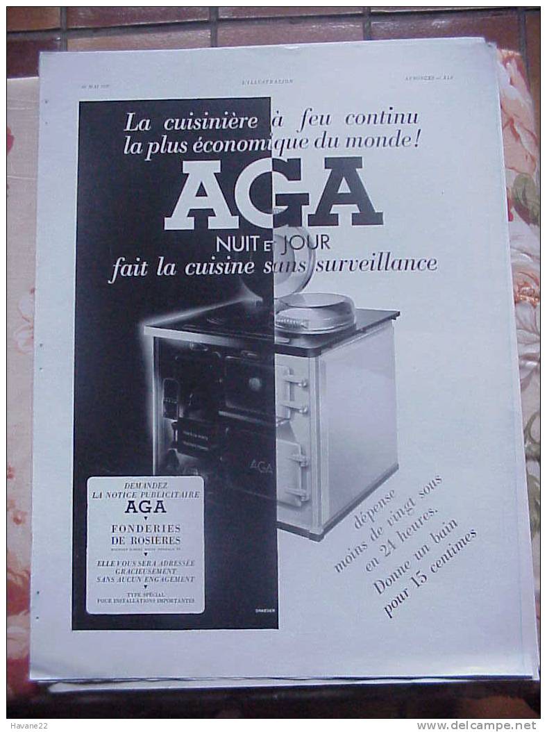 PUB PUBLICITE AGA Cuisiniere Fonderies Rosieres - Publicités