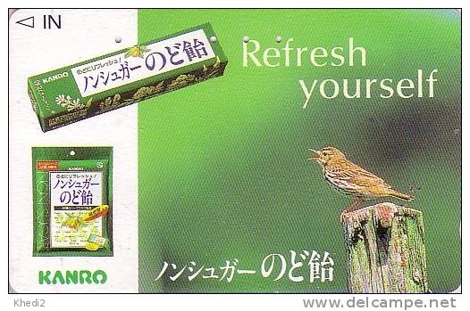 Télécarte Japon / 110-016 - ANIMAL - OISEAU - Alouette & Pub Chewing Gum - BIRD Japan Phonecard - Vogel - Sperlingsvögel & Singvögel