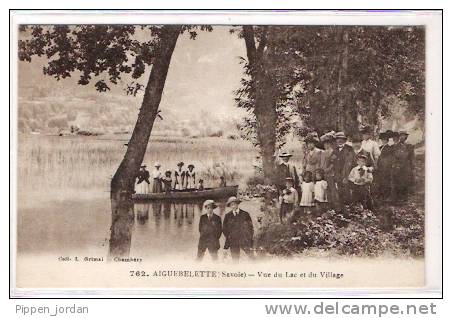 73 AIGUEBELETTE * Vue Du Lac Et Du Village * Très Belle CPA  Animée 1919 - Aiguebelle
